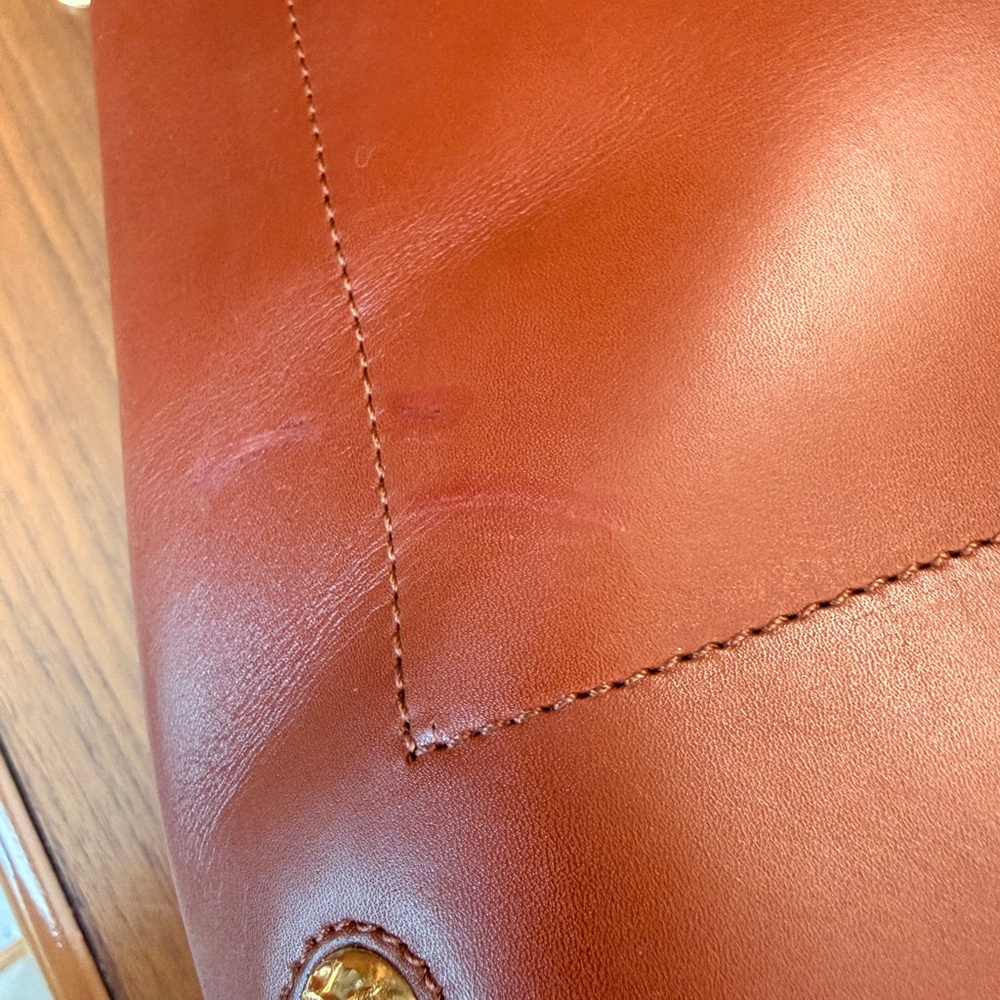 Salvatore Ferragamo Studded Brown Leather Satchel Bag with Gold Hardware - Picture 13 of 17